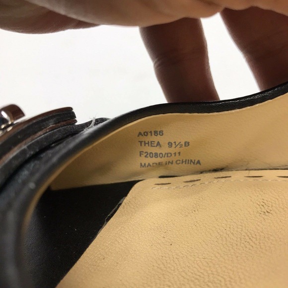 Coach Thea Wedge Heel Pumps Black Peep Toe - Picture 8 of 8